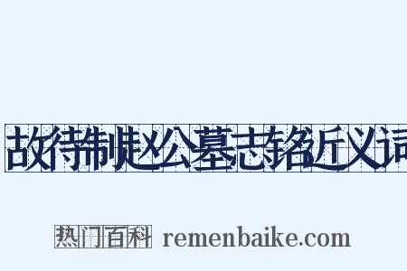 故待制赵公墓志铭近义词是什么意思的图片